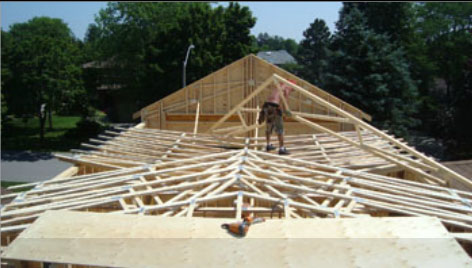 Etobicoke residential framing project under construction